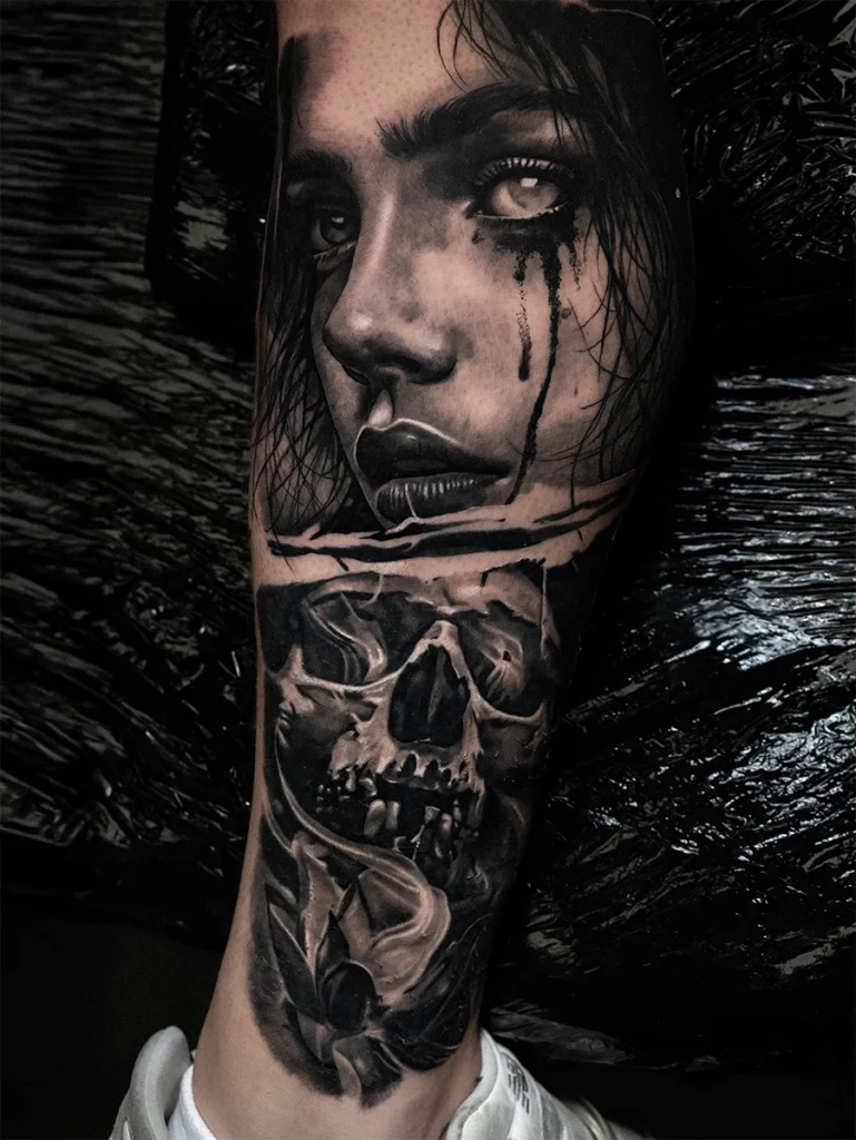 Black & Grey Tattoo von Chris Block – Arbeit 03