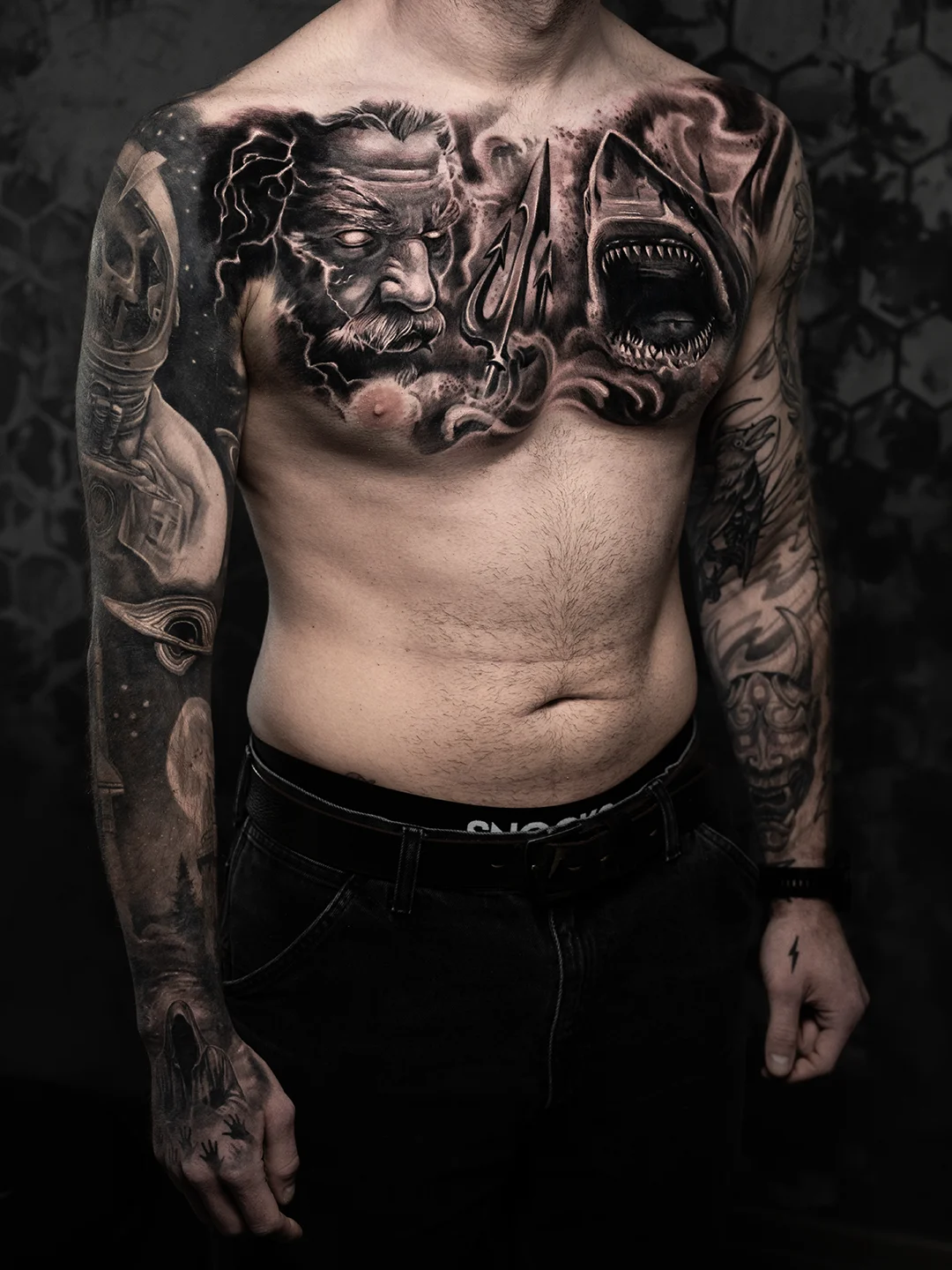 Black & Grey Tattoo von Chris Block – Arbeit 31